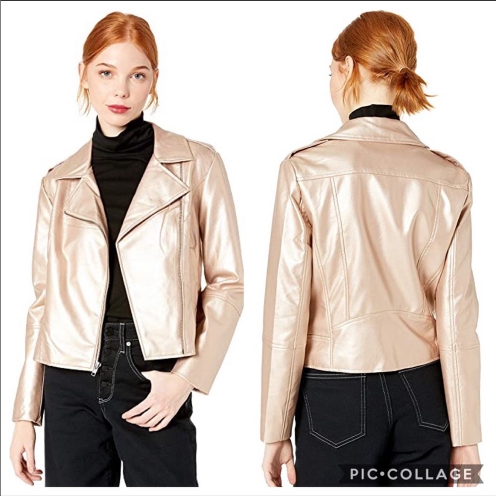 Rose gold Leather Jacket
